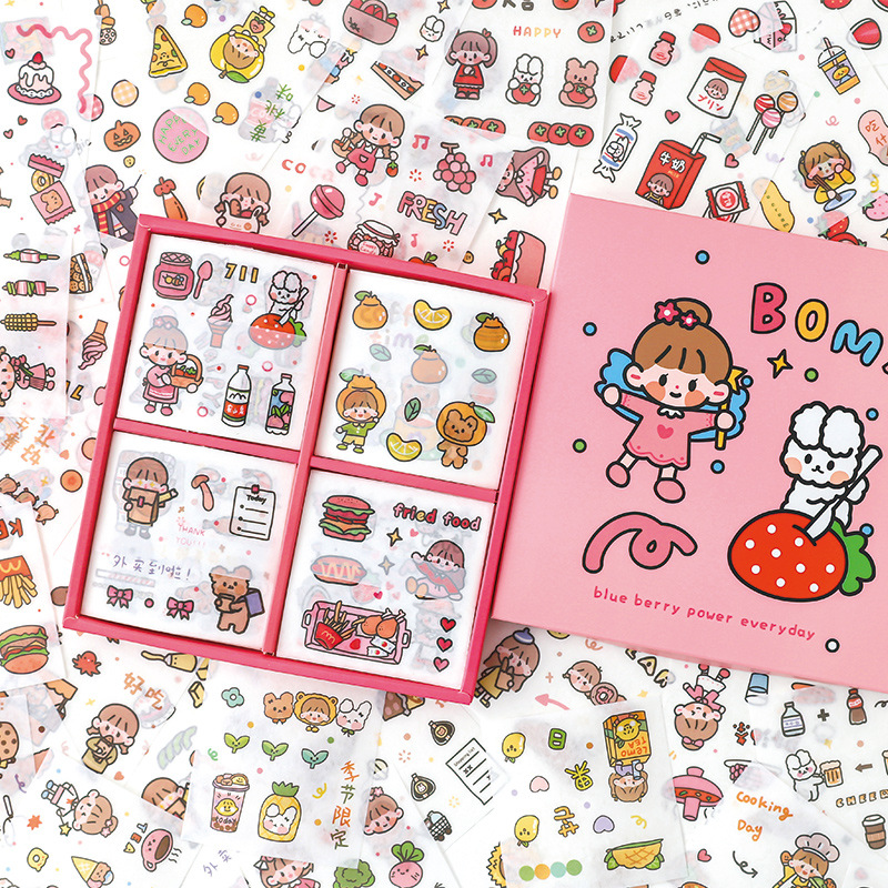 100pcs/lot Kawaii Stationery Stickers  gourmet soft ..